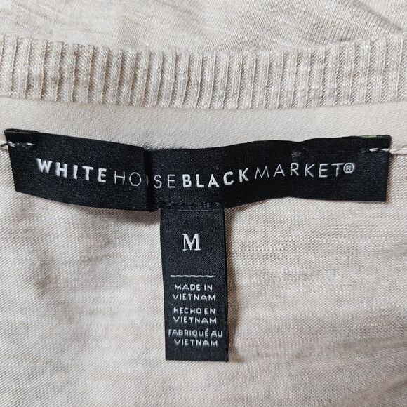 White House Black Market Top Womens Med Pink Scoop Neck Long Sleeve Lightweight - Picture 3 of 5